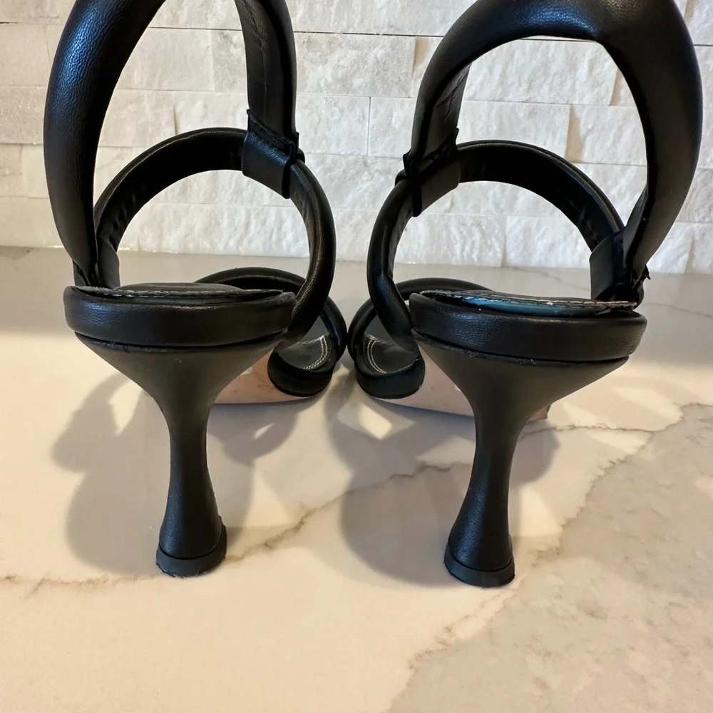 Leather padded slingback heels - Picture 5 of 7